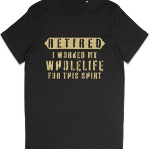 Grappig T Shirt Heren Dames - Met Pensioen - Tekst Print Opdruk - Zwart - S