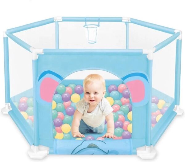 Grondbox Baby - Baby Box - Speelbox met 50x ballenbakballen - Kinderbox - Playpen - Kruipbox - Blauw