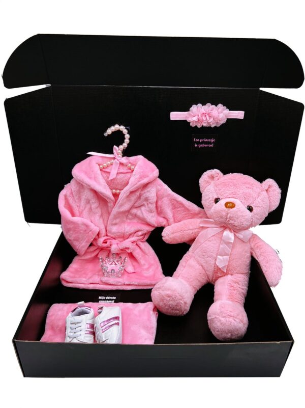 Groot kraamcadeau - teddybeer 50 cm - babybadjas - 2 maten - babysenakers - kan ook rechtstreeks als cadeau worden verstuurd