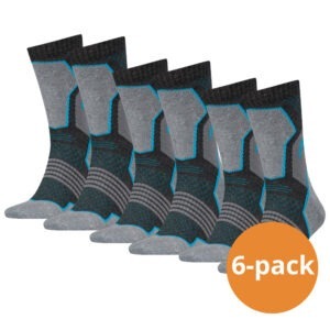 HEAD Hiking Crew sokken 6-pack Unisex Grey/blue-39/42