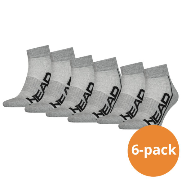 HEAD Quartersokken Performance 6-pack Grijs-35/38