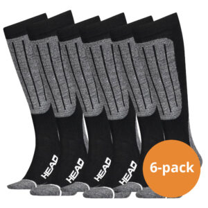 HEAD Skisokken Unisex Kneehigh 6-pack Black/White-35/38