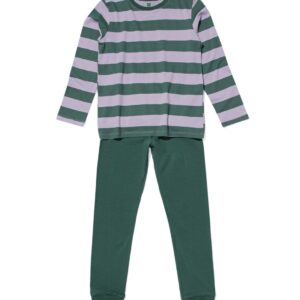 HEMA Kinder Pyjama Strepen Groen (groen)