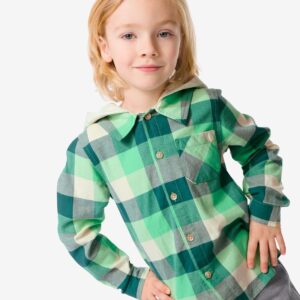 HEMA Kinderoverhemd Met Capuchon Geruit Groen (groen)