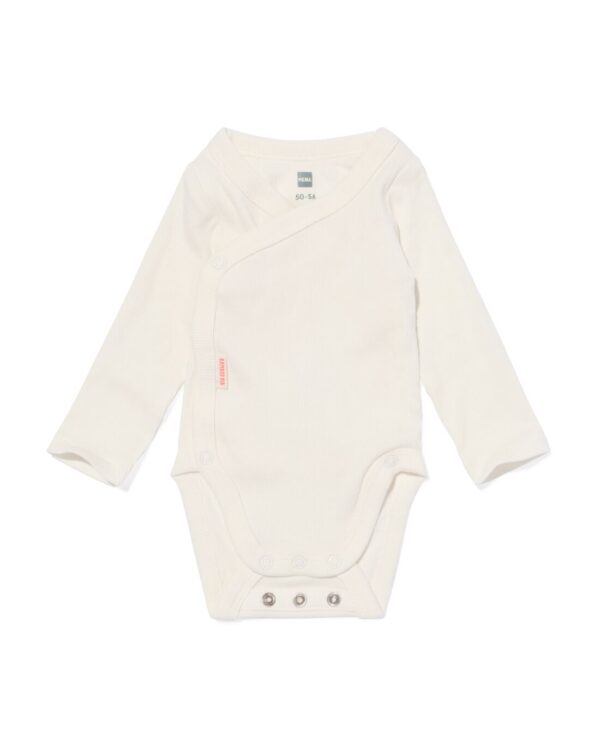 HEMA Newborn Meegroei Romper Rib Met Bamboe Stretch Wit (wit)