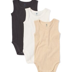 HEMA Rompers Met Stretch Rib - 3 Stuks Multi (multi)