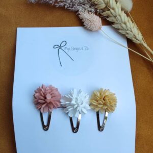 Haaraccessoires babyhaar bloemen 3cm 3 clips