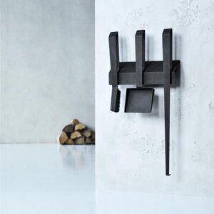 Haardset Deens Design 3-delig - wandmodel - Edge 3 - mat zwart.
