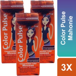 Haarverf - L'OREAL Paris - Mousse - Energiek Mahonie - Color Pulse - Inclusief Douchemuts - Voordeelverpakking - 3 x 50 ml