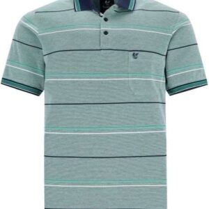 Hajo - Poloshirt Piqué - heren- groen gestreept - maat XL