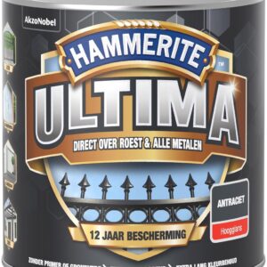 Hammerite Ultima Metaallak - Hoogglans - Antraciet - 250 ml