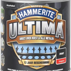 Hammerite Ultima Metaallak - Hoogglans - Zwart - 250 ml