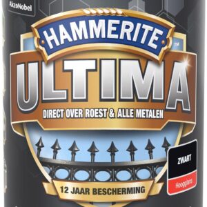 Hammerite Ultima Metaallak - Hoogglans - Zwart - 750 ml