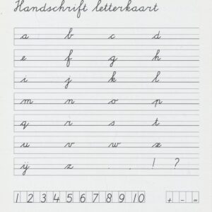 Handschrift letterkaart, groep 3