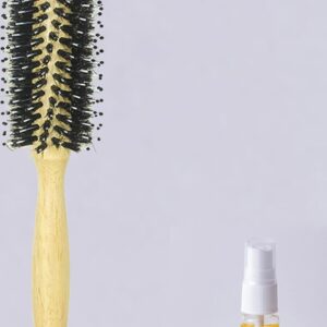 Haur Ronde haarborstel - zwijnhaar & nylon massagetips - Bamboe handvat - inclusief 10ml arganolie