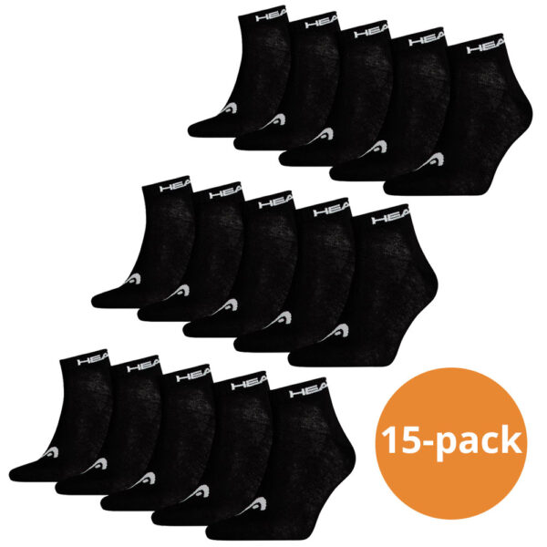 Head Sokken Quarter 15-pack Zwart