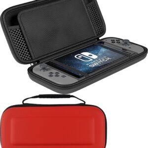 Hoes Geschikt voor Nintendo Switch Case Hoesje - Bescherm Hoes Geschikt voor Nintendo Switch Hoes Hard Cover - Rood