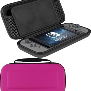 Hoes Geschikt voor Nintendo Switch Case Hoesje - Bescherm Hoes Geschikt voor Nintendo Switch Hoes Hard Cover - Roze