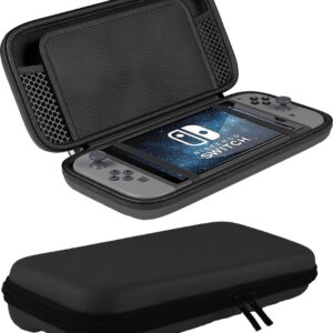Hoes Geschikt voor Nintendo Switch Case Hoesje Met Koord - Bescherm Hoes Geschikt voor Nintendo Switch Hoes Hard Cover - Zwart