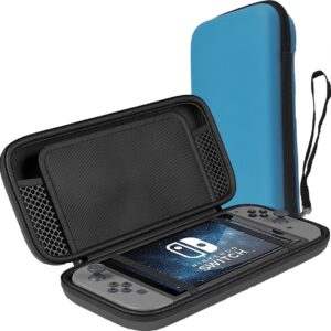 Hoesje Geschikt voor Nintendo Switch Case Hoes Hard Cover Met Koord - Hoes Geschikt voor Nintendo Switch Hoes - Blauw
