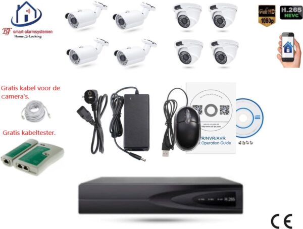 Home-Locking camerasysteem met NVR 5.0MP H265 POE met 8 camera's 5.0MP CS-8-1502