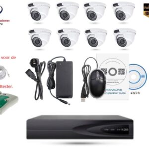 Home-Locking camerasysteem met bewegingsdetectie en NVR 5.0MP H265 POE met 8 camera's 3.0MP CS-8-1480