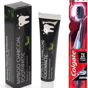 Houtskool Tandpasta - Charcoal Toothpaste - Teeth Whitening - 75 ml + Tandenborstel