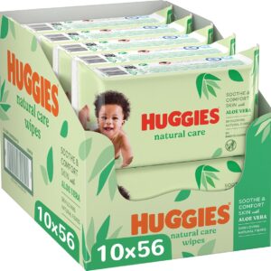 Huggies billendoekjes - Natural Care - 10 x 56 stuks - 560 doekjes - voordeelverpakking