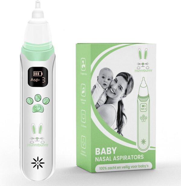 Hunnybunny® Elektrische Neusreiniger voor Baby's met 8 Muziekjes en Licht - Neuspeer - Aspirator - Neuszuiger - USB-compatibel