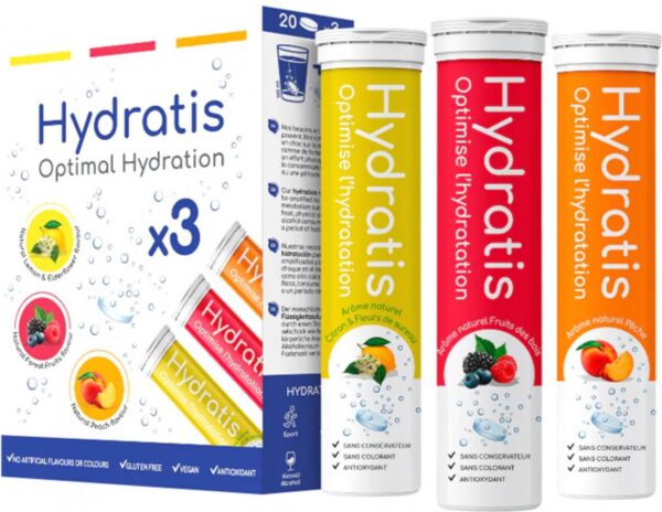 Hydratis Hydratatieoplossing Doos met 3 Buisjes met 20 Bruistabletten