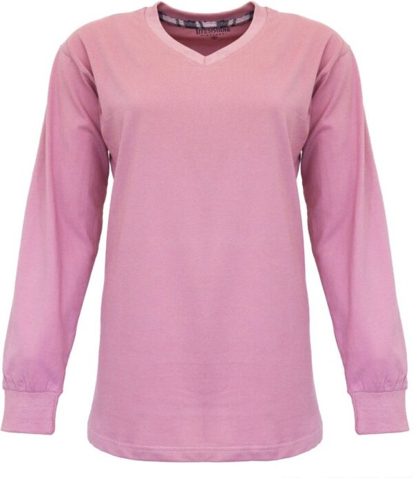 Irresistible - Mix & Match - Dames Pyjama Top - Roze - 100 % Katoen. Maat L