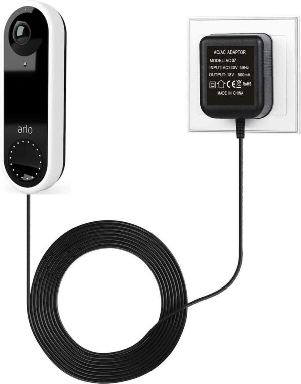 JC's - Transformator voor Arlo video deurbel - Adapter voor Arlo video deurbel - 5 meter kabel