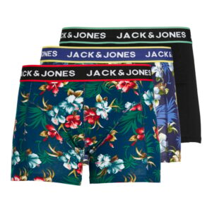 Jack & Jones Boxershorts JACFLOWER Trunks 3-pack Zwart / Navy-L