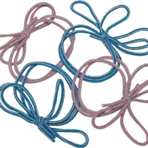 Jessidress Elastiekjes Haar elastieken met zilveren randjes - Blauw/Roze