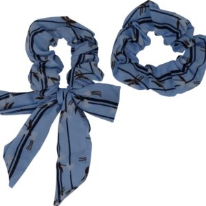 Jessidress Haar elastiek set Scrunchie met strik - Blauw