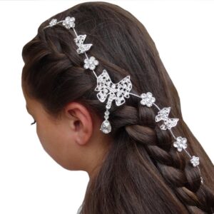 Jessidress Haarband Haar sieraad vol strass met vlinders