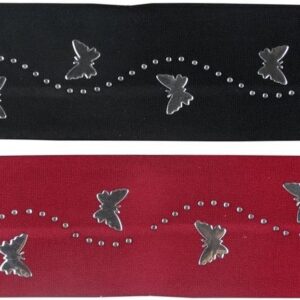 Jessidress Meisjes Haarbanden met kleine vlinders - Zwart/Bordeaux