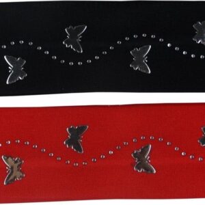Jessidress Meisjes Haarbanden met kleine vlinders - Zwart/Rood