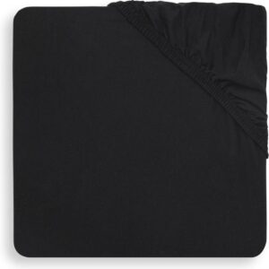 Jollein - Baby Hoeslaken Ledikant Jersey (Zwart) - Katoen - 60x120cm