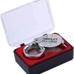 Jumada's - 30X21mm Juweliers Vergrootglas - Triplet Draagbaar, Zilver Loep voor Sieradenwinkels