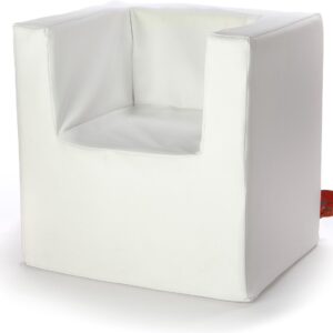 KidZ ImpulZ - Kinderfauteuil XXL - Kinderzetel - Grote Kinderstoel XL- vanaf 4 jaar - Wit skai, kunstleer
