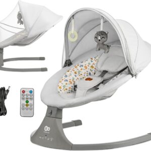 Kinderkraft Lumi 2 - Babyswing - Electrische Babyschommel met muziek - Lichtgrijs