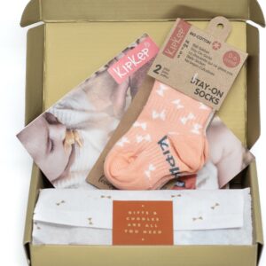 KipKep - Blijf-sokjes - 0-6 maanden - Party Pink - cadeau verpakking - licht roze baby sokjes - zakken niet af