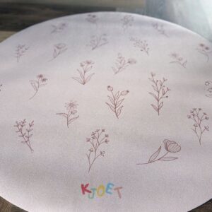 Kjoet - Knoeimat rond - Bloemen beige - 100cm