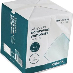 Klinion non-woven kompres, 10 x 10 cm- 30 x 100 stuks voordeelverpakking