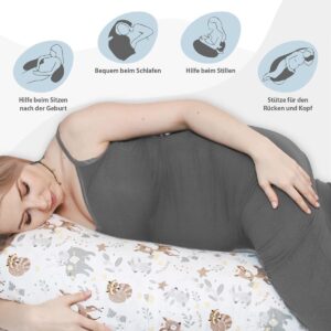 Knuffelzacht / Borstvoedingskussen,zijslaapkussen, Zwangerschapskussen- Katoen -pregnancy pillow, support pillow