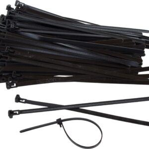 Kortpack - Hersluitbare Kabelbinders/Tyraps - 305mm lang x 4.8mm breed - Zwart - 1000 stuks - Treksterkte: 22.2KG - Bundeldiameter: 51mm - Bundelbandjes - (099.0496)
