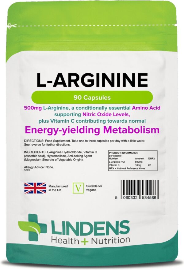 L-Arginine 500 mg (90 capsules)