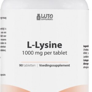 L-Lysine - 1000 mg per tablet - 90 tabletten - Zonder ongewenste toevoegingen - Hoog gedoseerd - Veganistisch - Luto Supplements