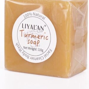 LIYALAN | Turmeric soap | Kurkuma zeep | 100% Natuurlijk | Gezichtsreiniging | Lichaamsreiniging | Body wash | Handzeep | Douchezeep